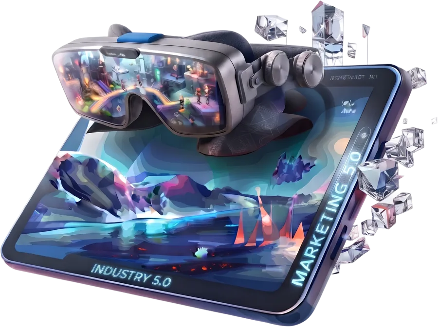 VR headset and tablet — Marketing 5.0 and Industry 5.0